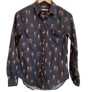 🛼🛼 Anthropologie Acoté Skate Park Skater Girl Long-Sleeve Button Down Shirt